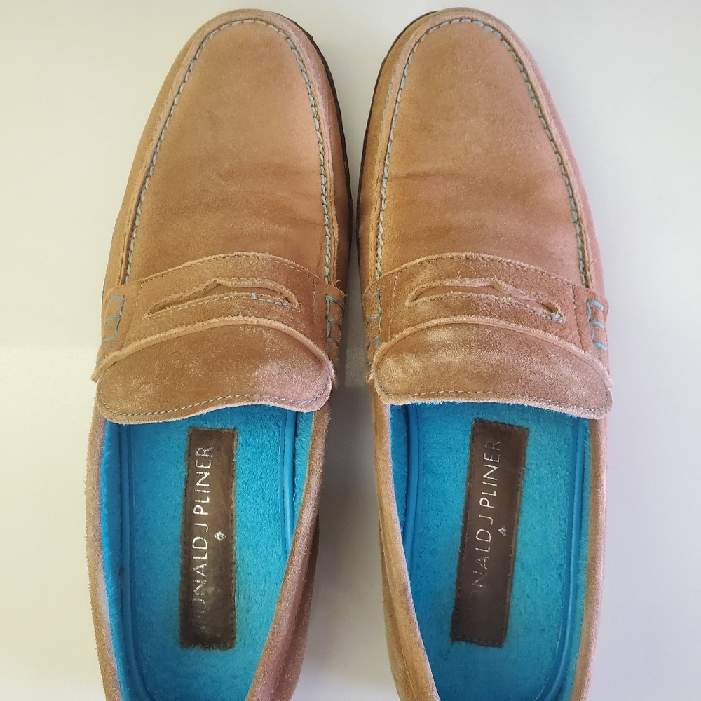 Donald J Pliner Suede Brown Slip On Loafers US 8.5